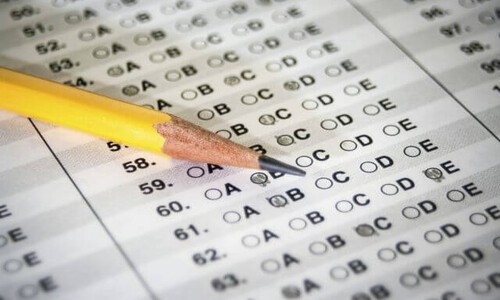 standardized test score sheet