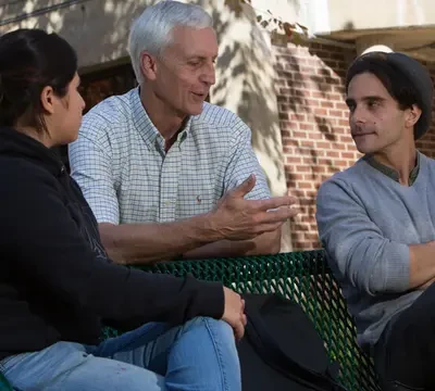 Professor Klinger with 2 students