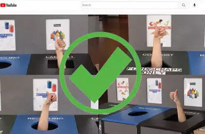 image with check mark from recycling video