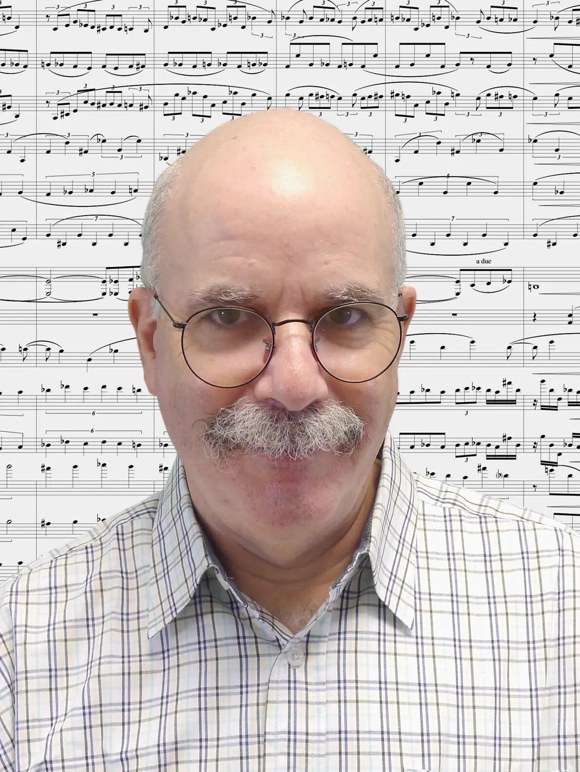 john sichel in front of sheet of music