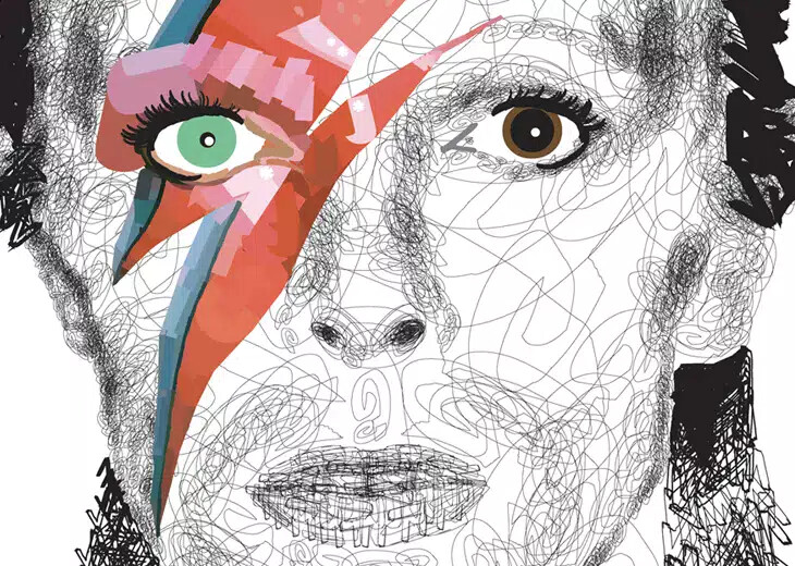 detail of david bowie artwork