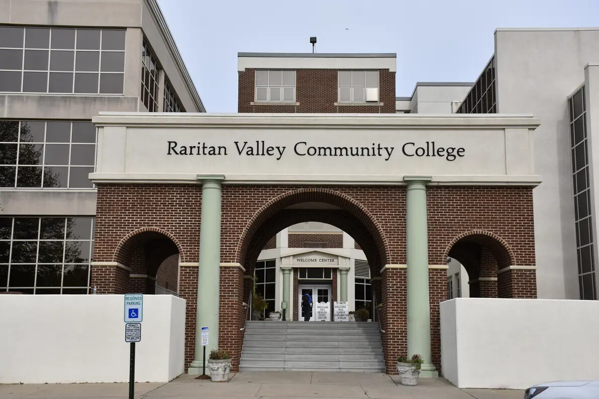 front view of college arches and entrance