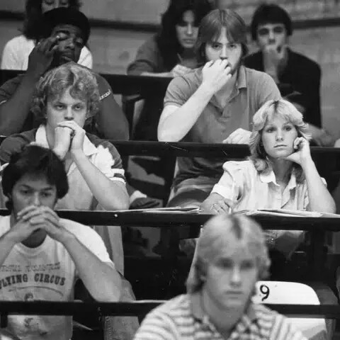 old photo of students in classroom