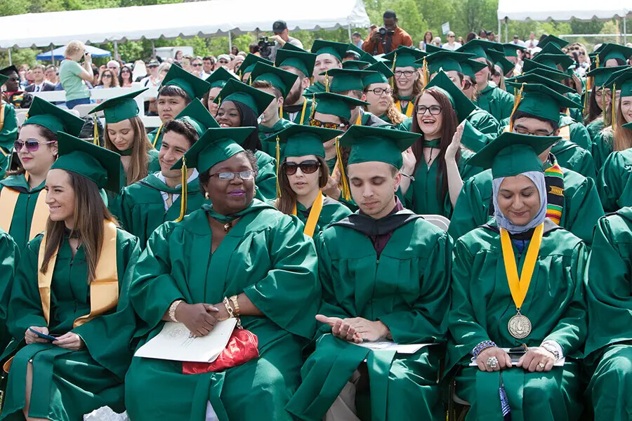 grads at commencement