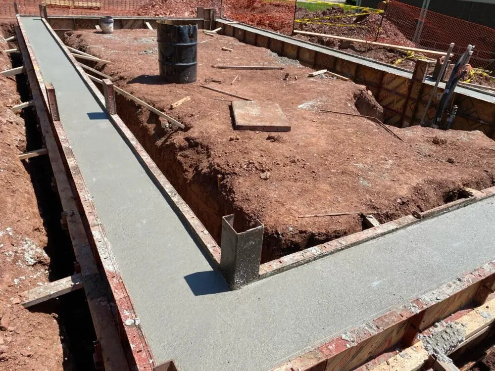 concrete poured for greenhouse