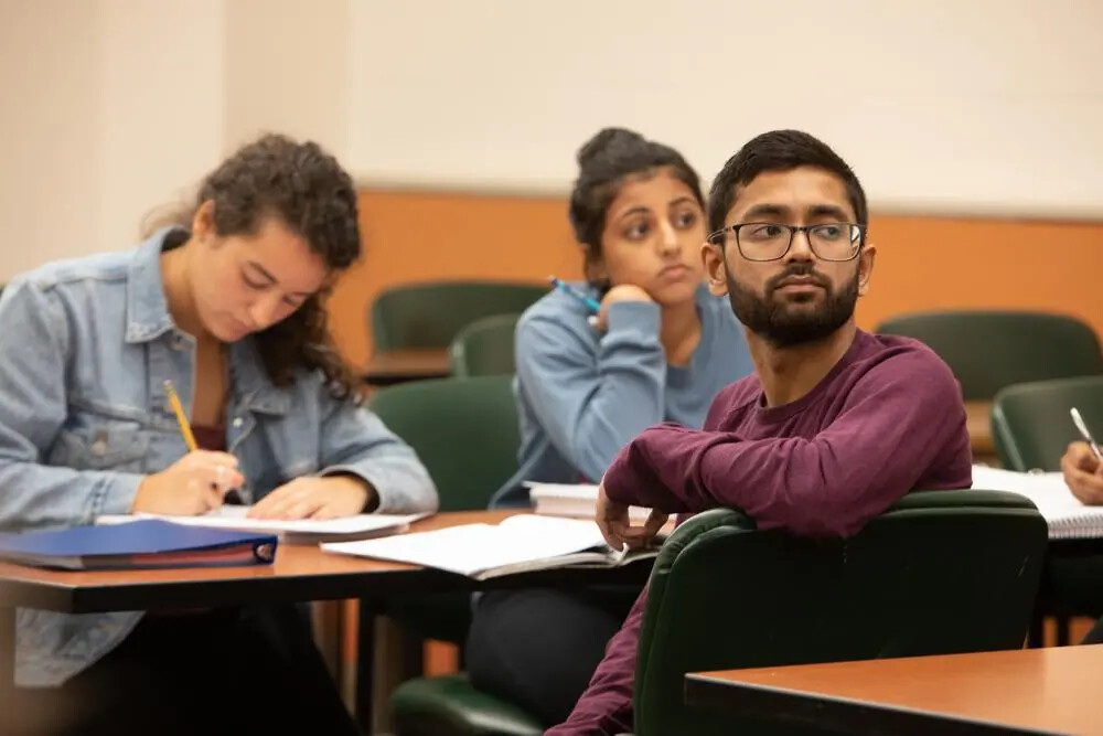 3 students in classroom