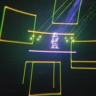 lasers lights in the shape of squares