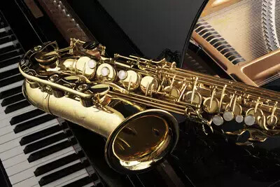 saxophone on piano