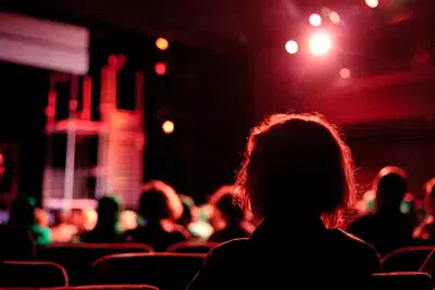 backs of heads in theatre audience