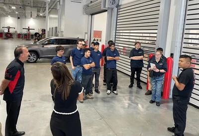 students at Toyota dealership