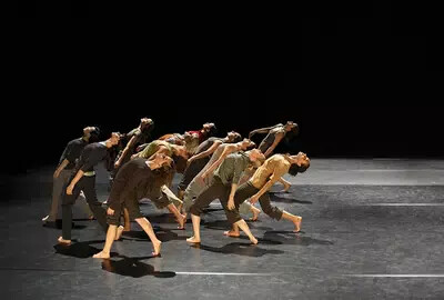 group of contemporary dancers on stage