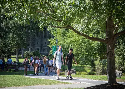 students walking on Drew campus