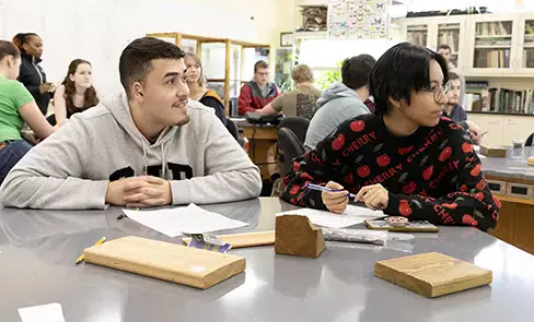 students in environmental science class