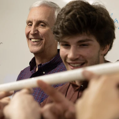 Professor Klinger and a male student